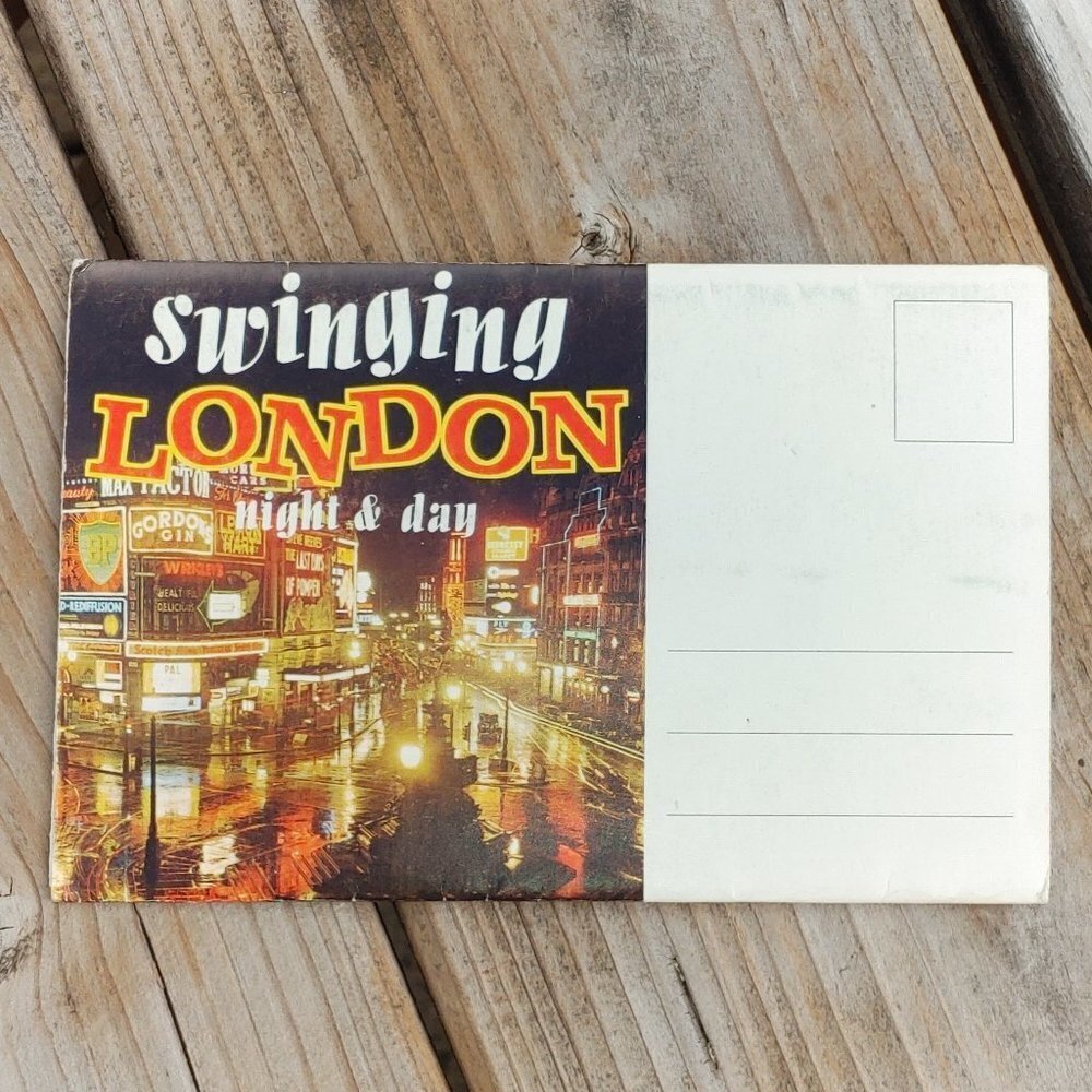 Vintage Swinging London Pictorial Postcard Book of 6 double sided photos